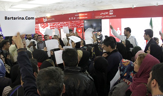 فیلم اعتراض متقاضیان مسکن مهر به سیف در نمایشگاه مطبوعات