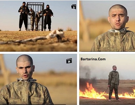 فیلم 18+ آتش زدن دو سرباز ارتش ترکیه توسط داعش در سوریه