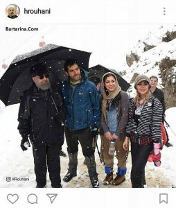 عکس یادگاری روحانی با دختران بی حجاب در کوهنوردی تهران
