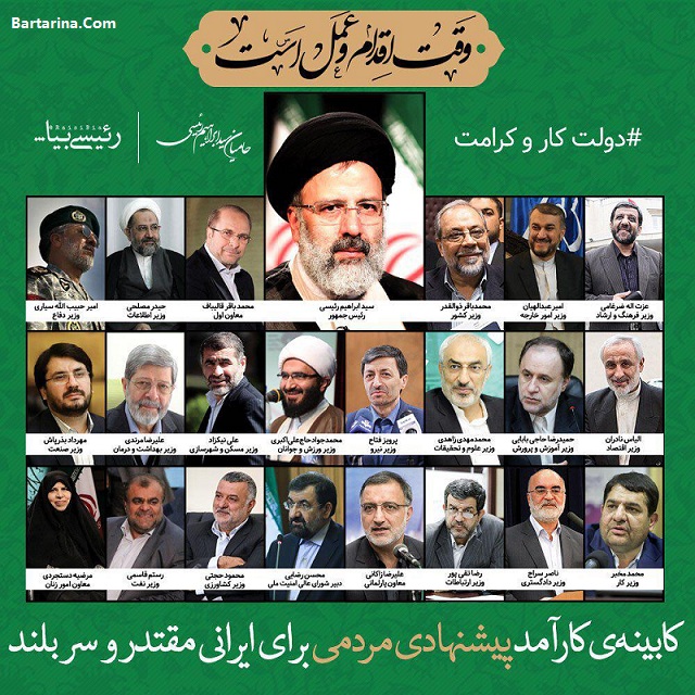 اسامی لیست جنجالی وزیران کابینه ابراهیم رئیسی + توضیح و عکس