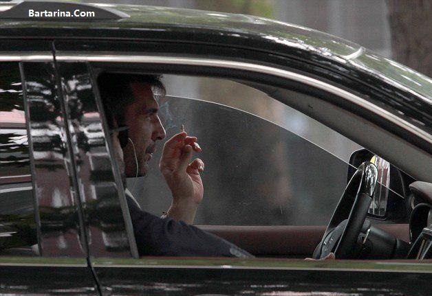 عکس جنجالی لورفته بوفون در حال سیگار کشیدن در داخل ماشین
