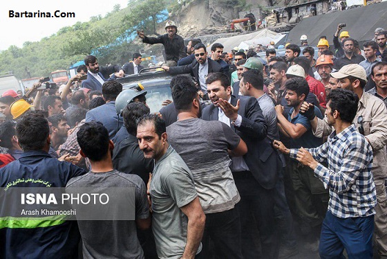 فیلم حمله معدنچیان معترض یورت به ماشین روحانی 17 اردیبهشت 96