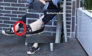 عکس خالکوبی پای سحر قریشی بازیگر سینما و تلویزیون
